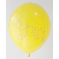 Lemon Yellow It's A Girl Printed Balloons